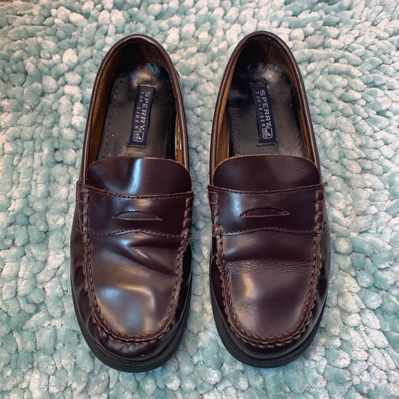 Sperry  Top Sider Colton Burgundy Penny Loafer Private School Uniform Preppy - Picture 10 of 15